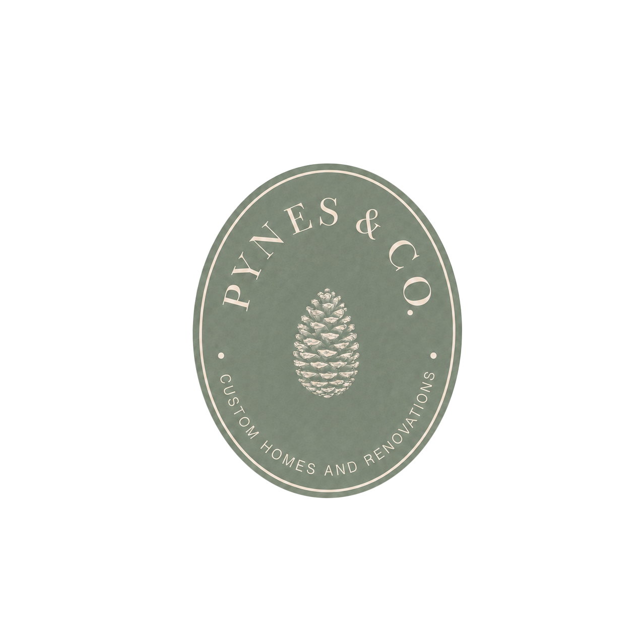 Pynes and Company custom homes and renovations pine cone mark